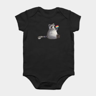 Pansexual Pride Raccoon Baby Bodysuit